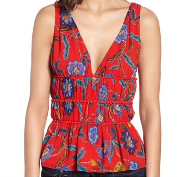 Rebecca Minkkoff Sleeveless Lucy Floral Print Top- size M - Picture 1 of 7